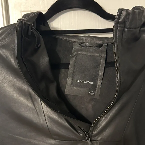 J.Lindeberg Black Leather Men's Jacket - Picture 5 of 6